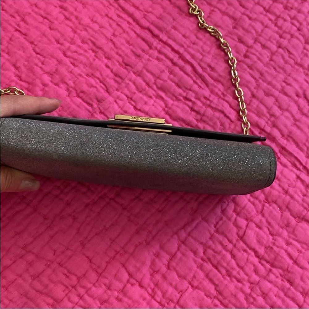Zac Posen Gold Chain Strap Evening glitter Bag - Picture 5 of 11